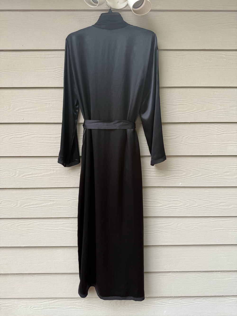 La Perla Silk Long Robe in Black - Picture 13 of 16